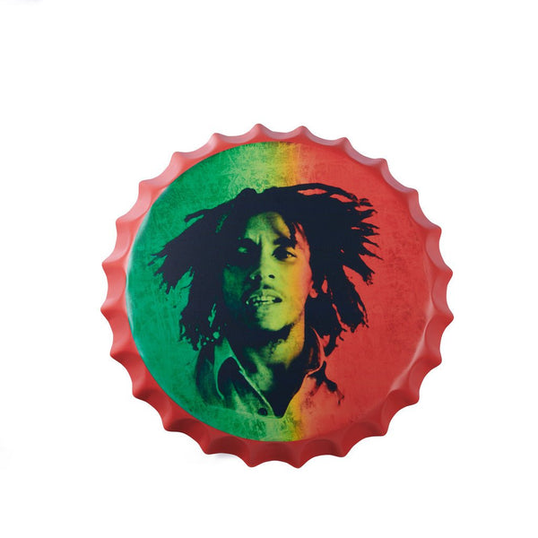 Bottle Caps wall decor sign -  Bob Marley (14"x14")