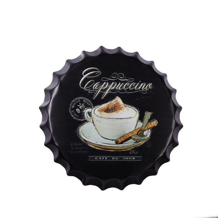 Bottle Caps wall decor sign - Cappuccino (14"x14")