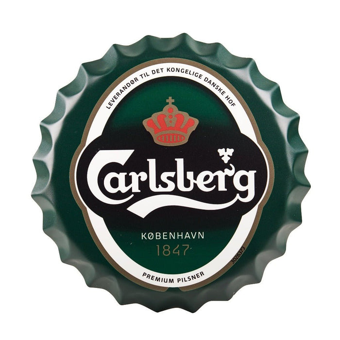 Bottle Caps wall sign - Carlsberg 1847 (14"x14") - eazy wagon