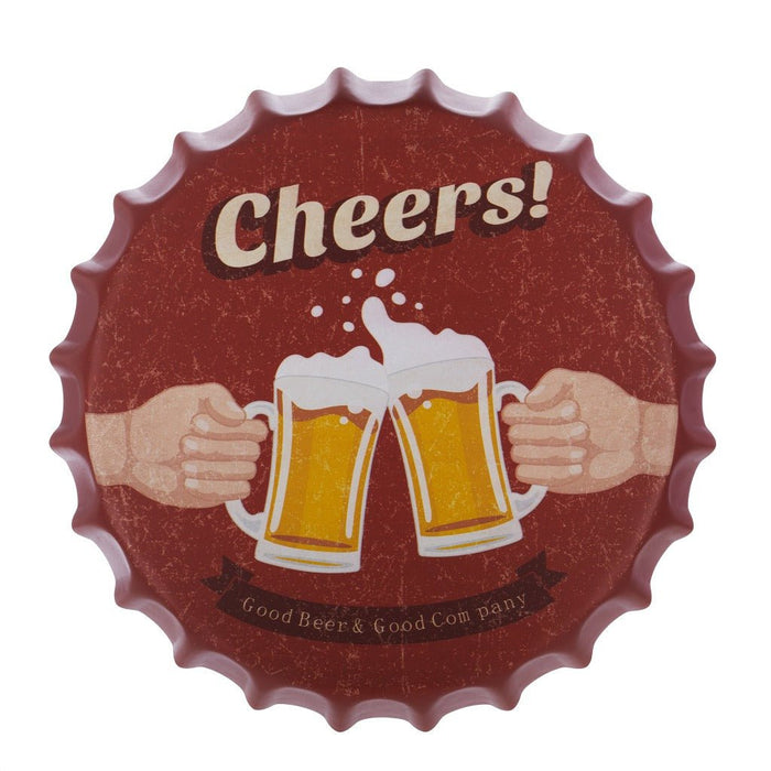 Bottle Caps wall decor sign - Cheers (14"x14")