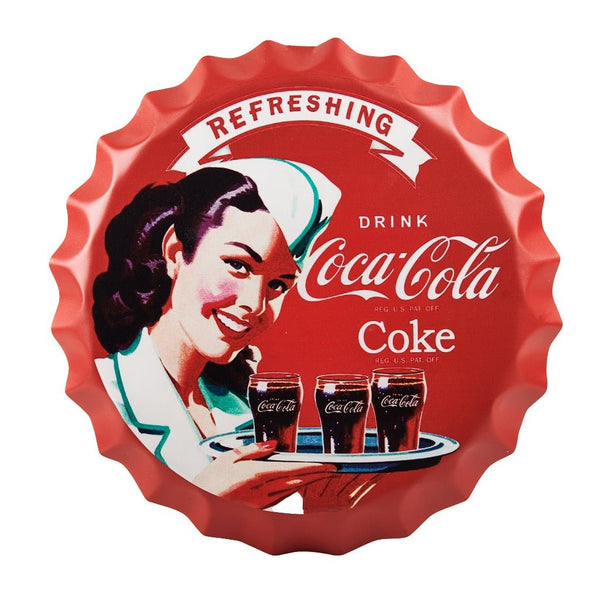 Bottle Caps wall sign - Coca-Cola (14"x14") - eazy wagon