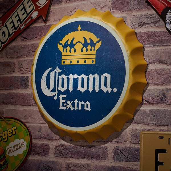 Bottle Caps wall decor sign -  Corona Extra (14"x14")