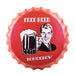 Bottle Caps wall sign - Free Beer (14"x14") - eazy wagon