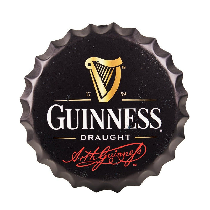 Bottle Caps wall sign - Guinness Draught (14"x14") - eazy wagon