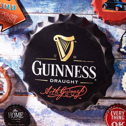 Bottle Caps wall sign - Guinness Draught (14"x14") - eazy wagon