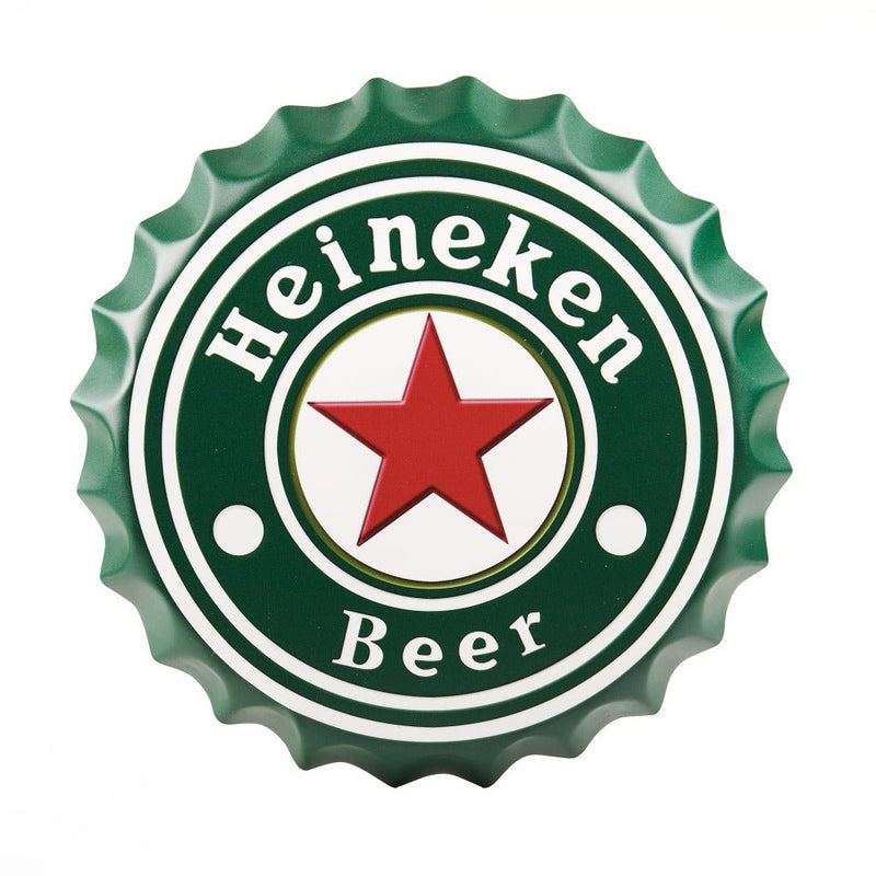 Bottle Caps wall sign - Heineken Beer (14"x14") - eazy wagon