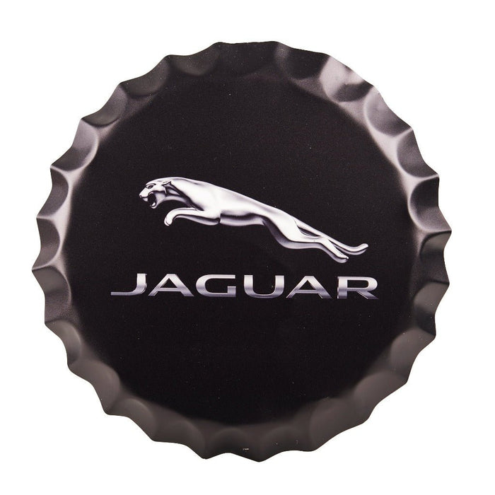 Bottle Caps wall sign - Jaguar (14"x14") - eazy wagon