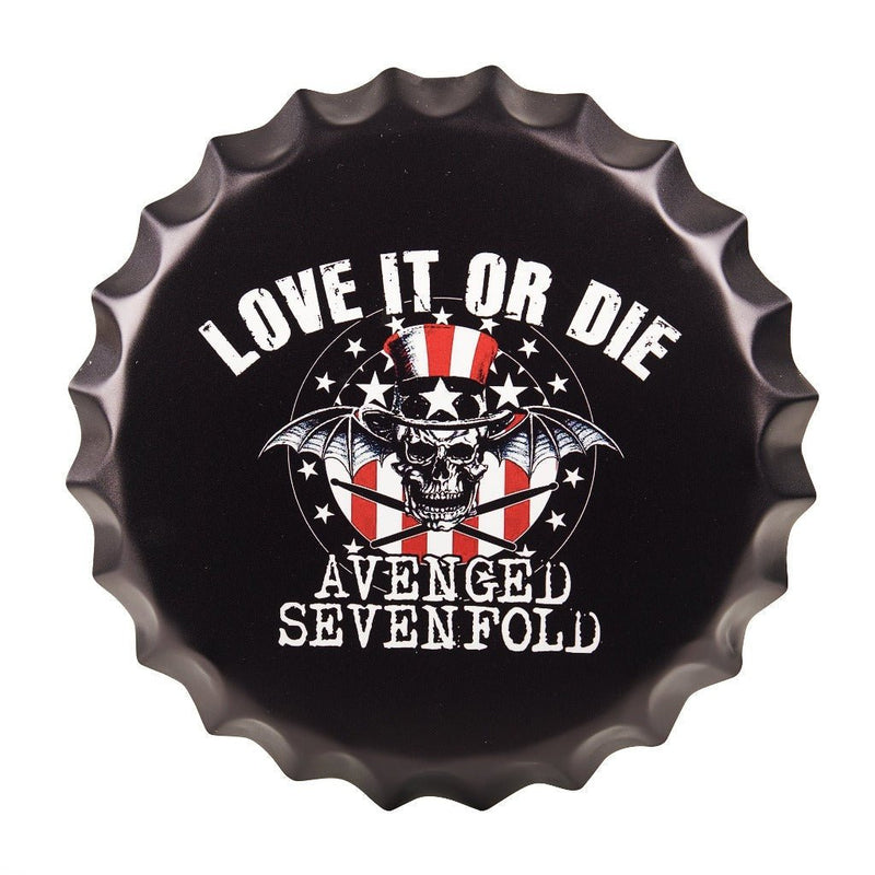 Bottle Caps wall sign -  Love it or Die (14"x14") - eazy wagon