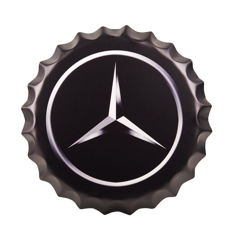 Bottle Caps wall sign - Mercedes (14"x14") - eazy wagon