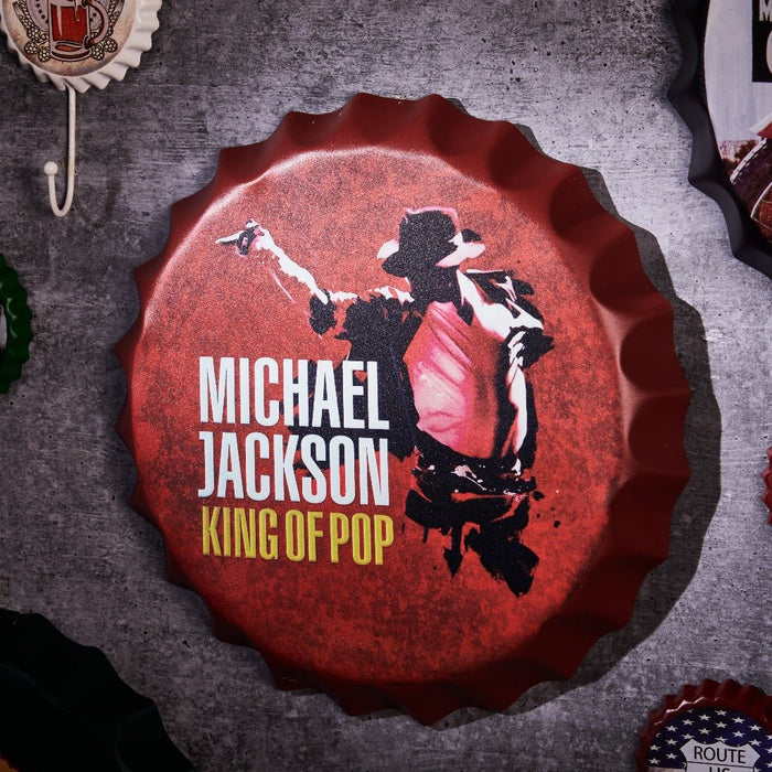 Bottle Caps wall sign - Michael Jackson (14"x14") - eazy wagon