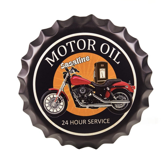 Bottle Caps wall decor sign - Motor Oil Sasaline (14"x14")
