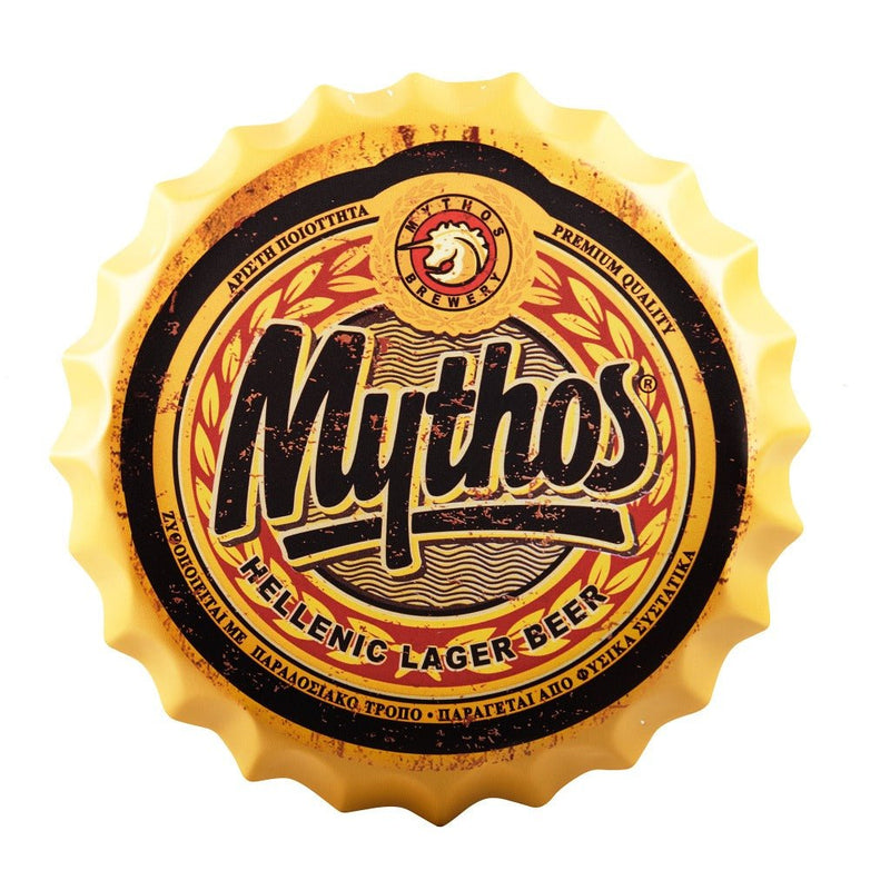 Bottle Caps wall sign - Mythos (14"x14") - eazy wagon