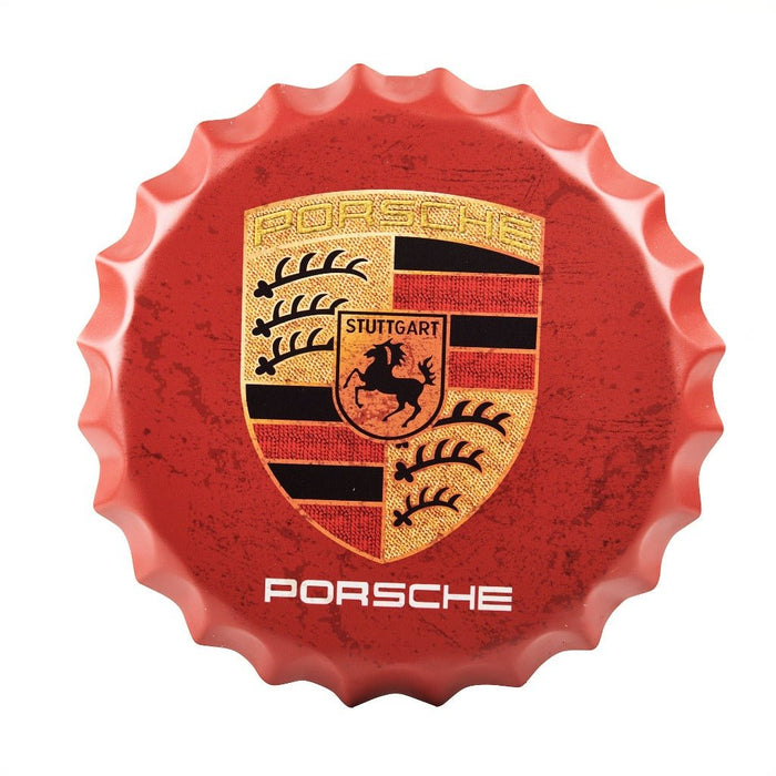 Bottle Caps wall sign - Porsche (14"x14") - eazy wagon