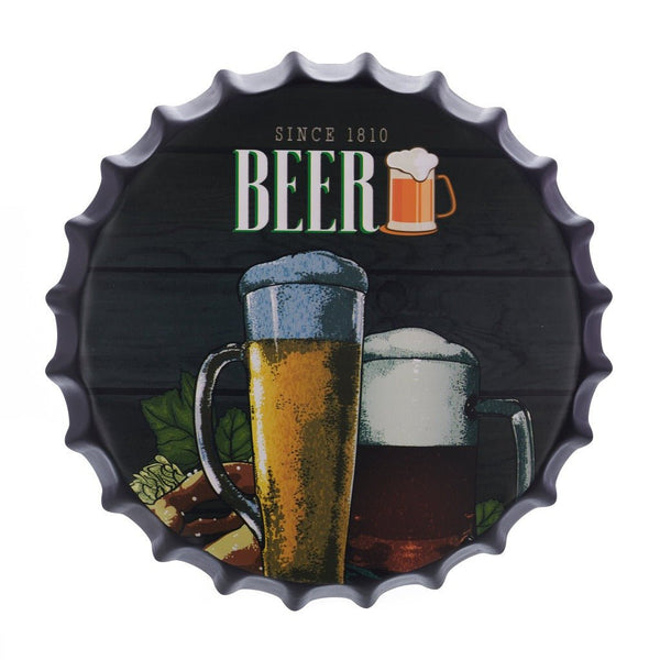 Bottle Caps wall decor sign - Since 1810 Beer  (14"x14")