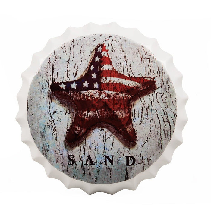 Bottle Caps wall sign - Star fish sand (14"x14") - eazy wagon