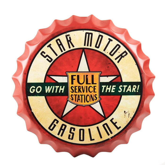 Bottle Caps wall sign - Star Motor Service station  (14"x14") - eazy wagon