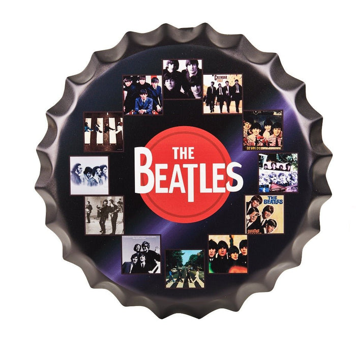 Bottle Caps wall sign - The Beatles CD (14"x14") - eazy wagon
