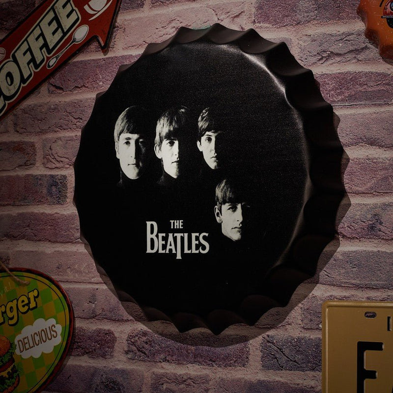 Bottle Caps wall decor sign -  The Beatles Men (14"x14")