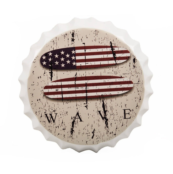 Bottle Caps wall decor sign - Wave Board (14"x14") - eazy wagon