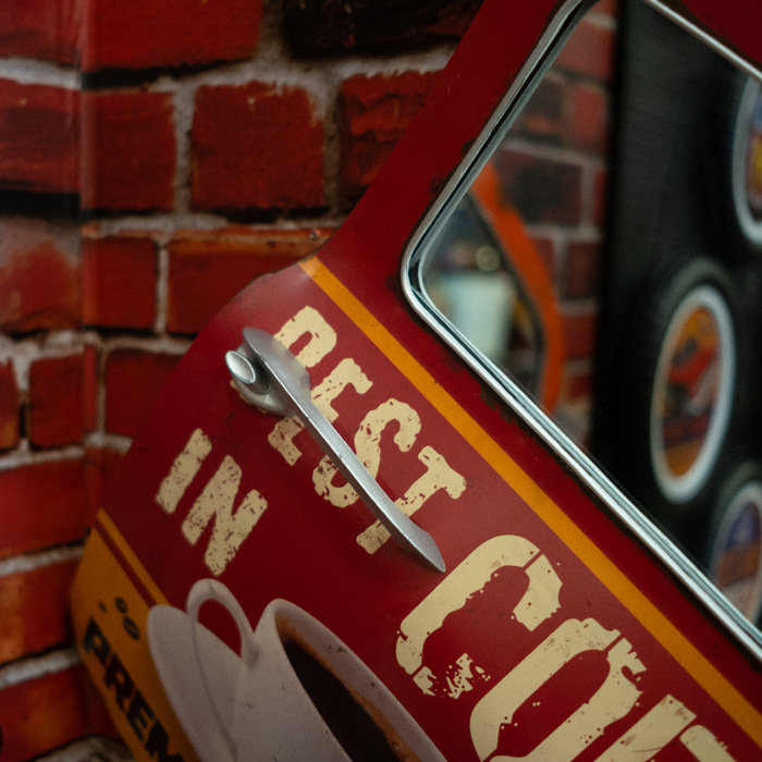 Retro Wall Décor With Mirror - Coffee In Town - eazy wagon