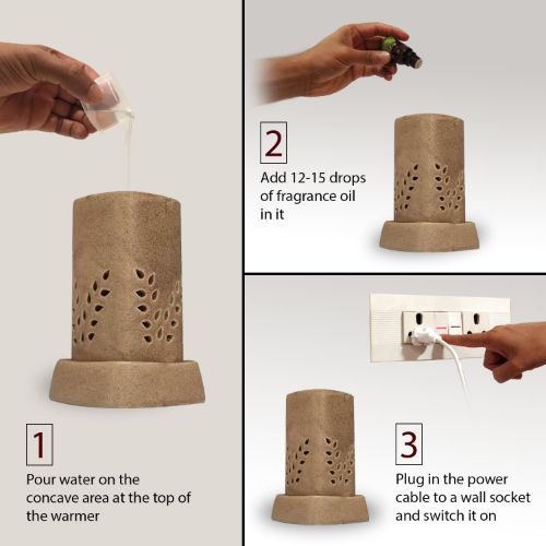 Ekam - ELECTRIC OIL WARMER WITH 4 PACK FRAGRANCE OIL (crmtri) - eazy wagon