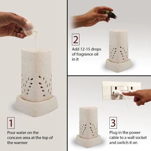 Ekam - ELECTRIC OIL WARMER WITH 4 PACK FRAGRANCE OIL (grytri) - eazy wagon