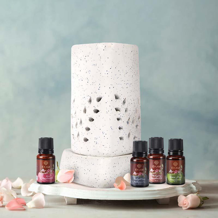 Ekam - ELECTRIC OIL WARMER WITH 4 PACK FRAGRANCE OIL (grytri) - eazy wagon