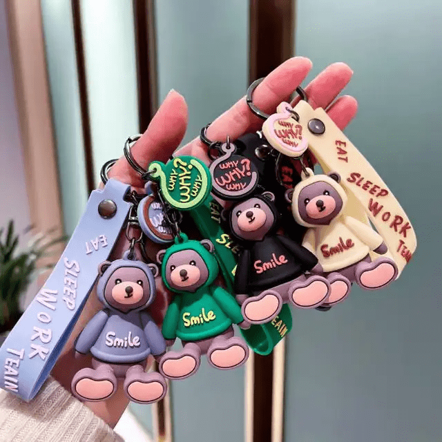 Fancy Silicon Keychains - Teddy