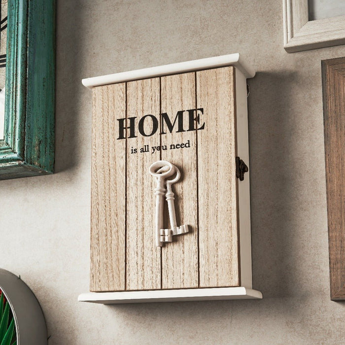 Key Box Wall Hanging - Home Is All You Need (5 Hooks)