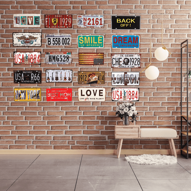 Number Plates wall sign - American Flag