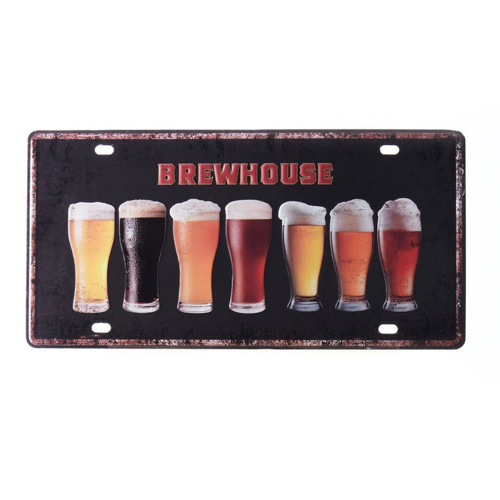 Number Plates wall sign - Brewhouse Beer