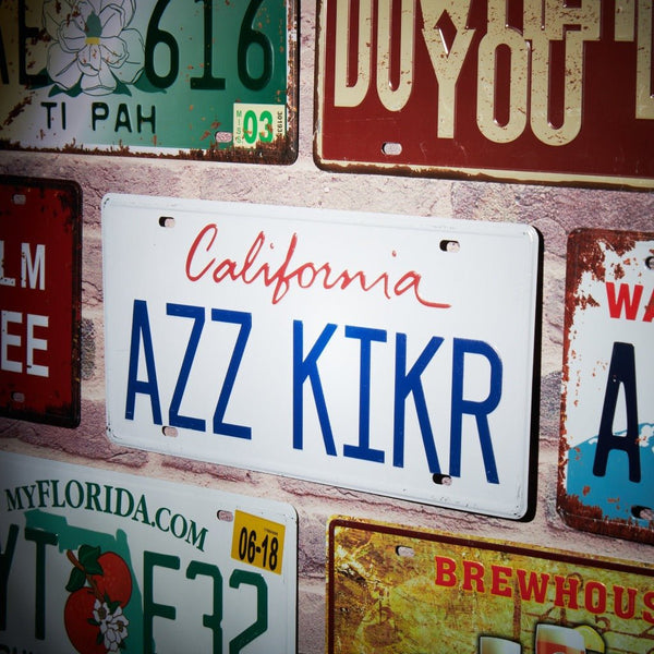 Number Plates wall sign - California AZZ KIKR