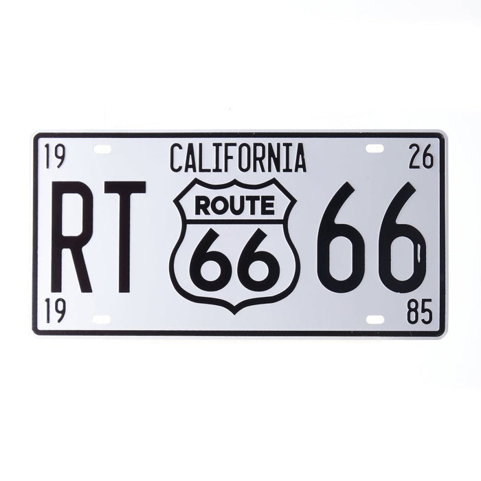 Number Plates wall sign - California Route 66 white