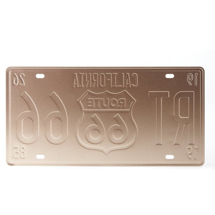 Number Plates wall sign - California Route 66 white