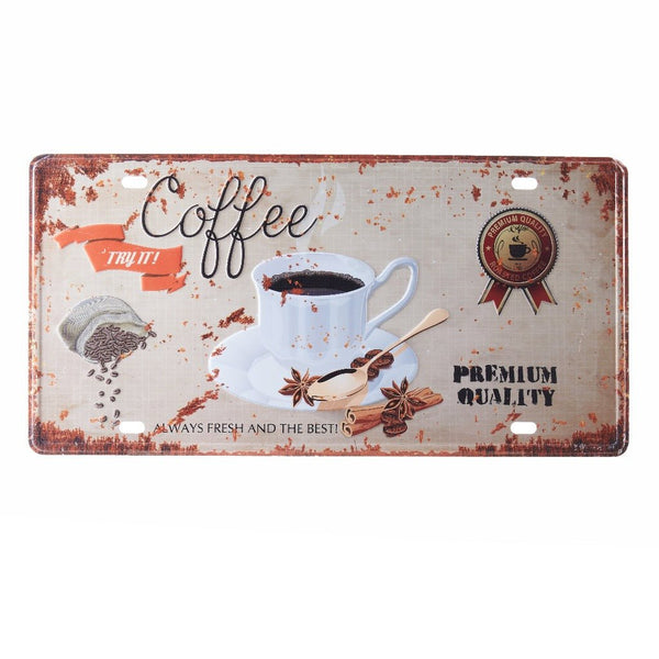 Number Plates wall sign - Coffee Premium Quality