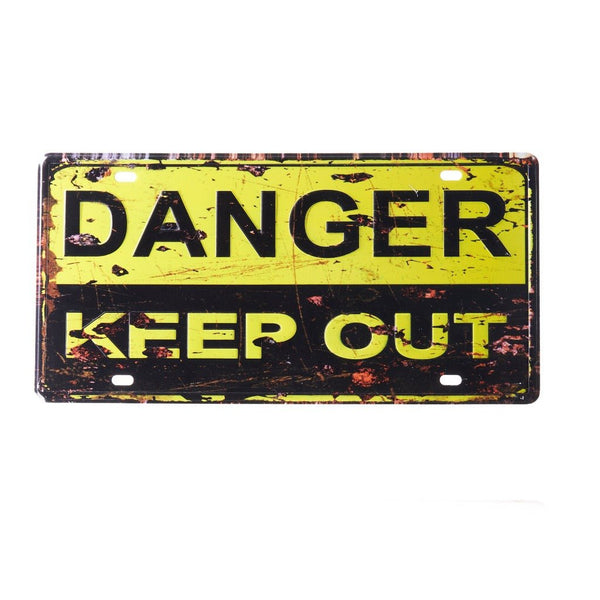 Number Plates wall sign - danger keep out