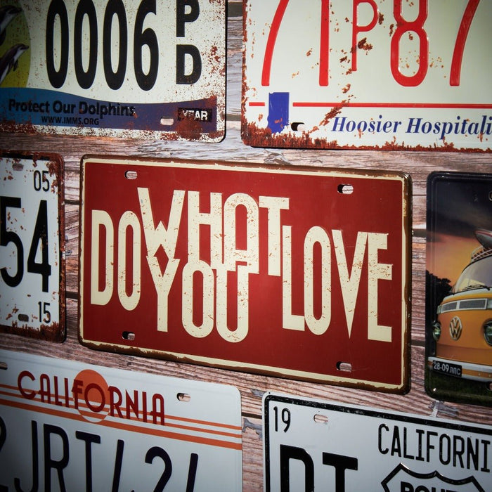 Number Plates wall sign - Do What You Love