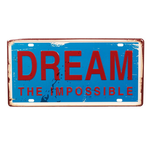 Number Plates wall sign - Dream the impossible - eazy wagon