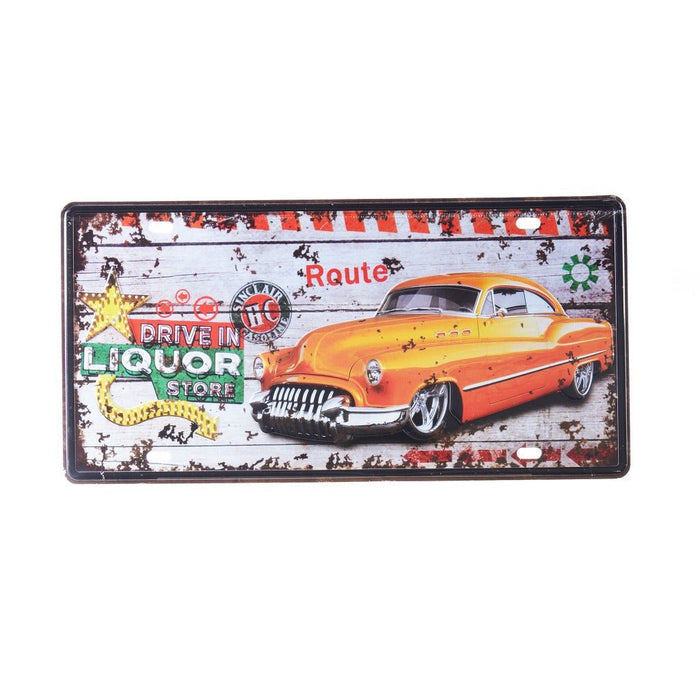 Number Plates wall sign - Drive In Liquor Store