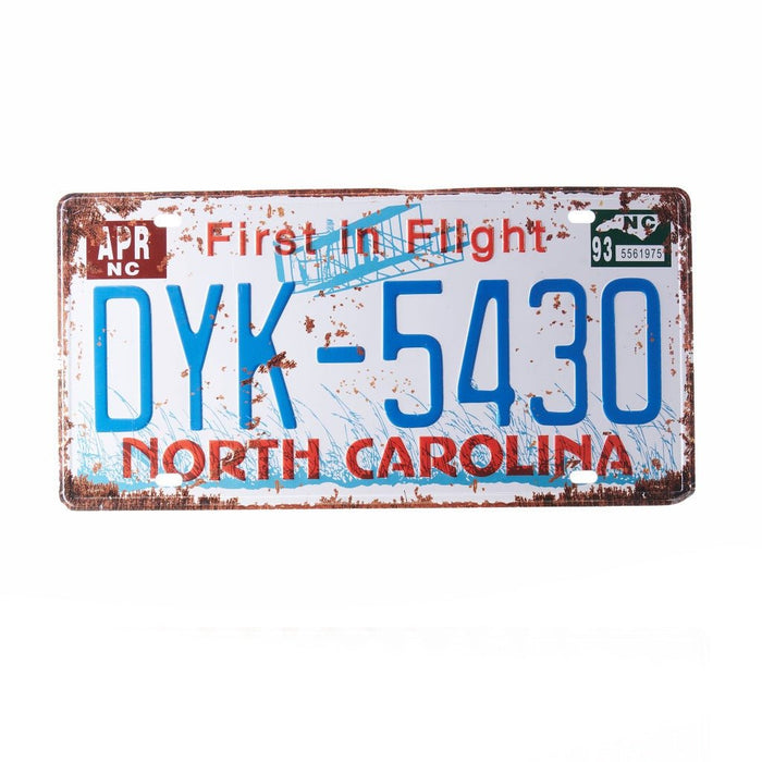 Number Plates wall sign - DYK 5430 North Carolina