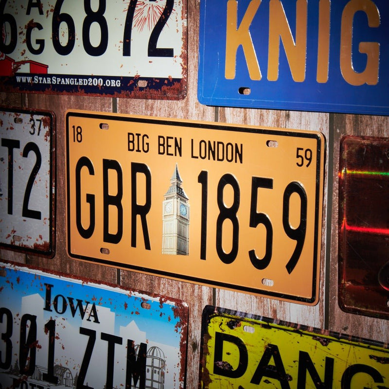 Number Plates wall sign - GBR 1859