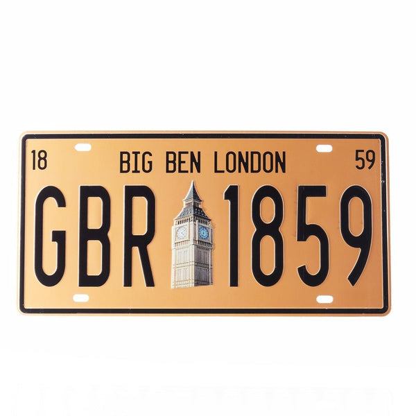 Number Plates wall sign - GBR 1859