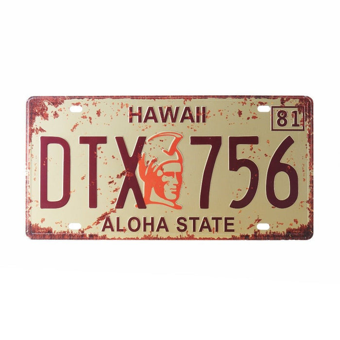 Number Plates wall sign - Hawaii DTX 756