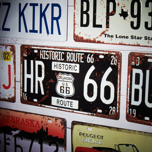 Number Plates wall sign - Historic Route 66