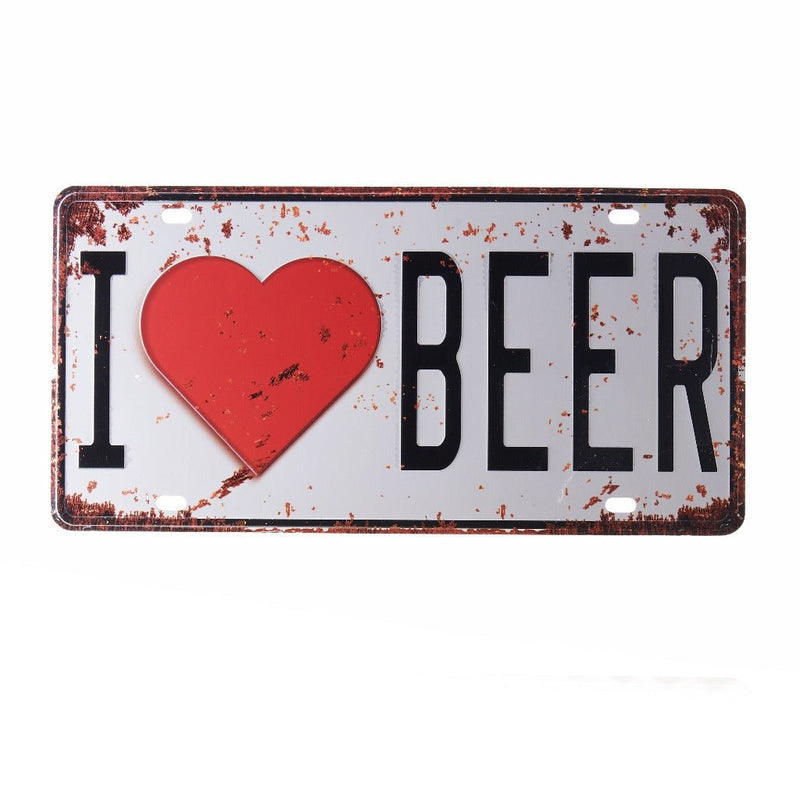 Number Plates wall sign - I Love Beer