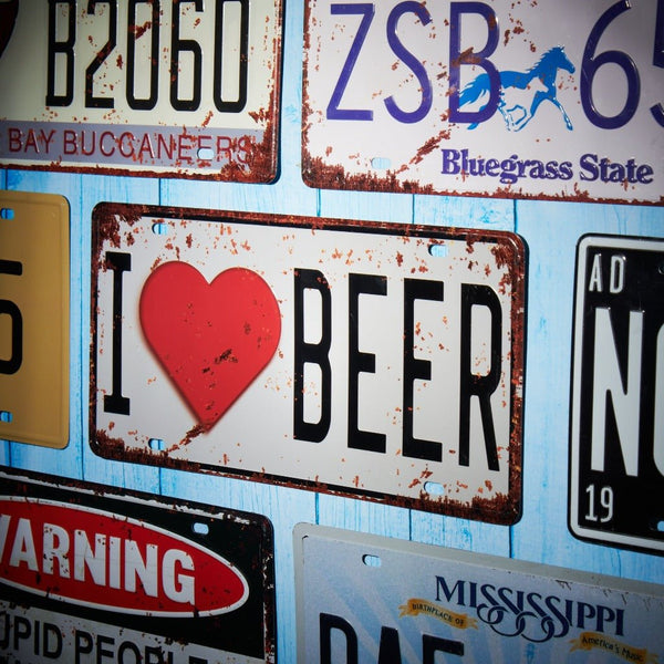 Number Plates wall sign - I Love Beer