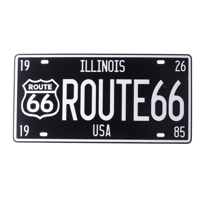 Number Plates wall sign - Illinois Route 66 Black