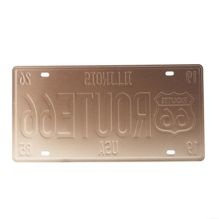 Number Plates wall sign - Illinois Route 66 Black