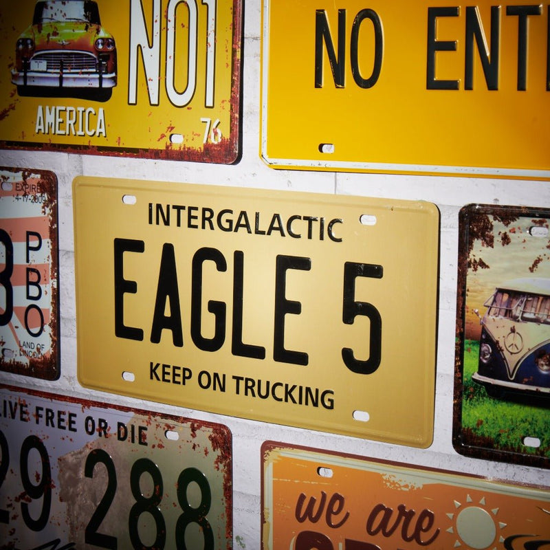 Number Plates wall sign - Intergalactic Eagle 5