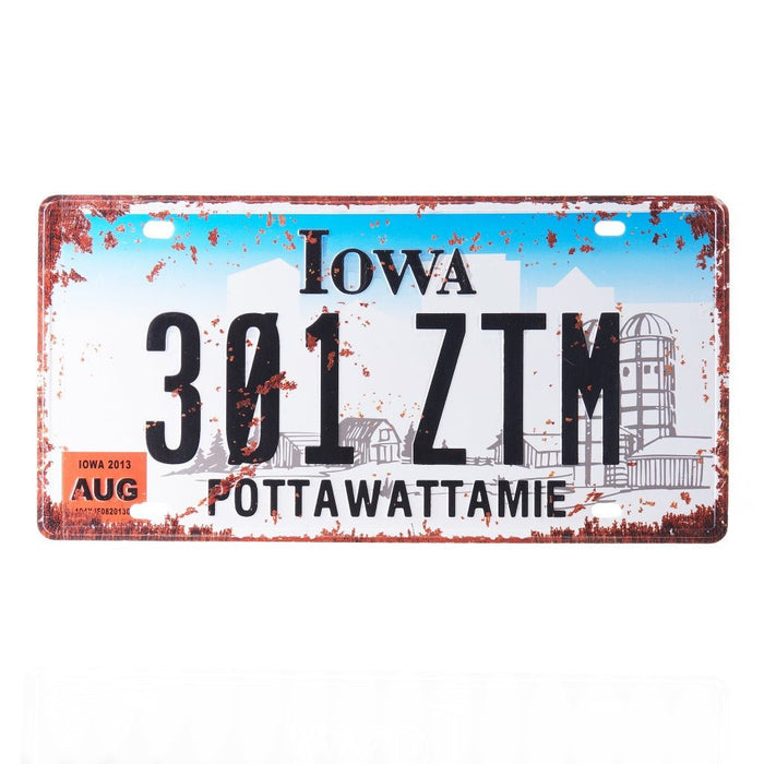 Number Plates wall sign - Iowa 301 ZTM